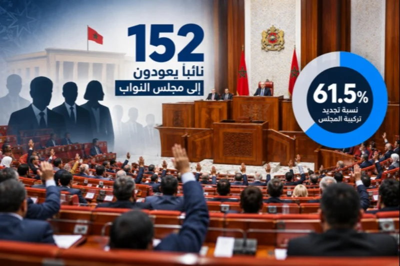 ثلثا النواب يعودون لمجلس النواب المغربي بعد انتخابات 2026